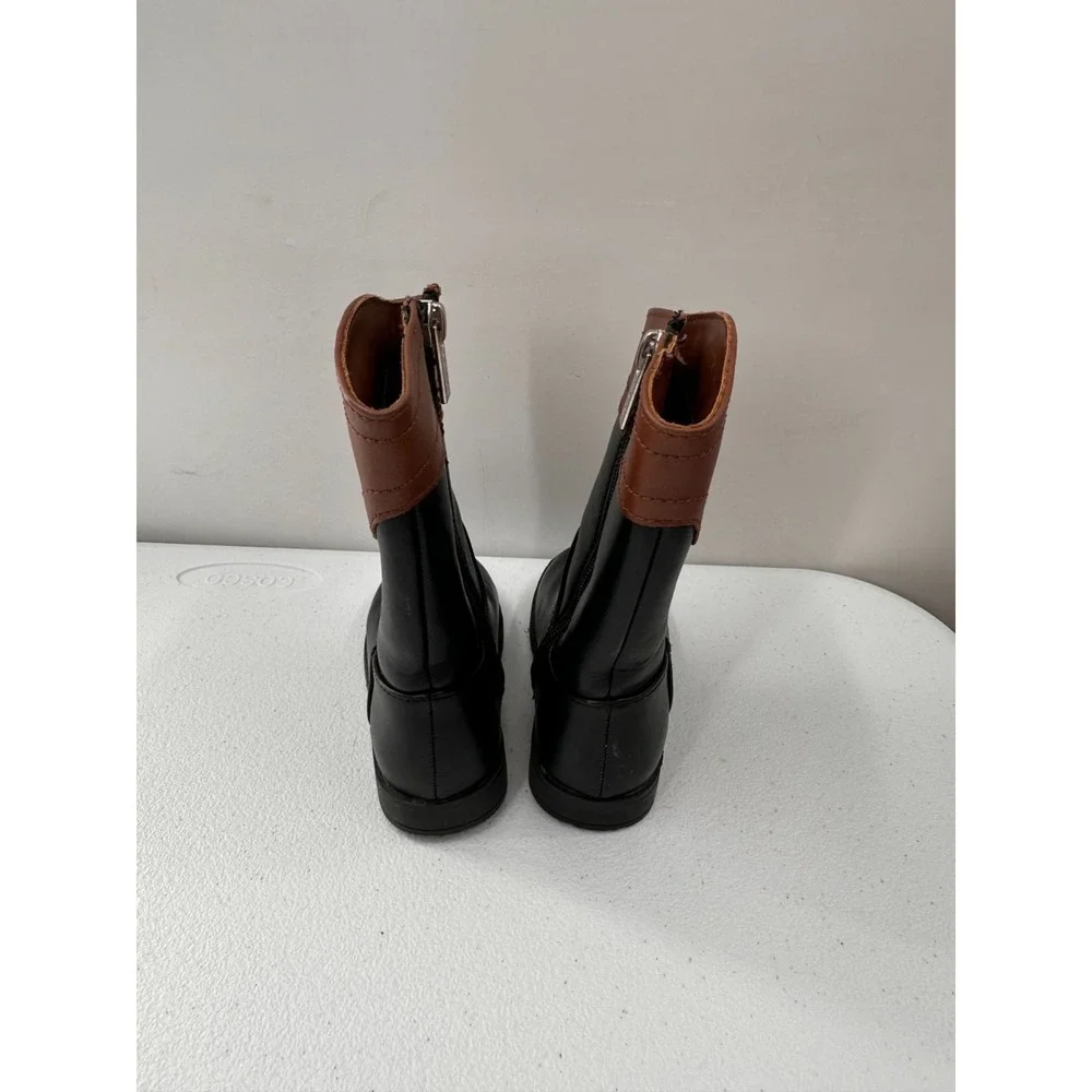 Nautica Kids Size 6 Black Brown Riding‎ Boots Decorative Metallic Ring Western